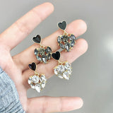 Metal Love Heart Non Pierced Earrings Vintage Jewelry