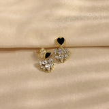 Metal Love Heart Non Pierced Earrings Vintage Jewelry