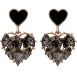Metal Love Heart Non Pierced Earrings Vintage Jewelry