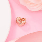 925 Sterling Silver Thank You Mom Heart Charms for Bracelets DIY