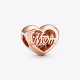 925 Sterling Silver Thank You Mom Heart Charms for Bracelets DIY