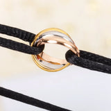 Silver Chain Red String Round Bracelet