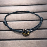 Silver Chain Red String Round Bracelet