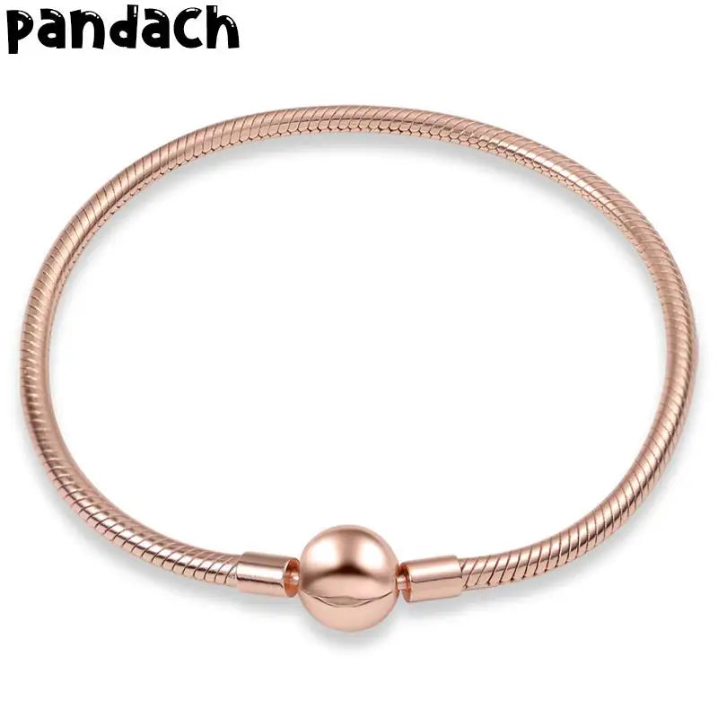 Women's Silver Heart Snake Chain Bracelet
