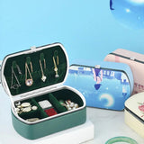 Travel Jewelry Box PU Leather Earrings Ring Necklace Mini Jewelry Storage Box