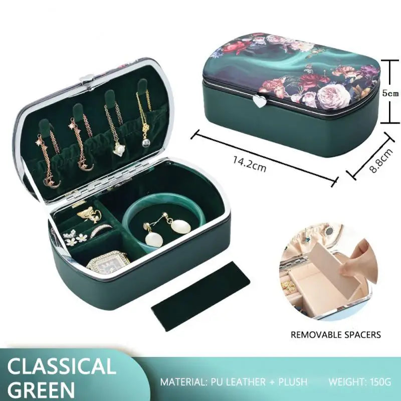 Travel Jewelry Box PU Leather Earrings Ring Necklace Mini Jewelry Storage Box