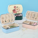 Travel Jewelry Box PU Leather Earrings Ring Necklace Mini Jewelry Storage Box