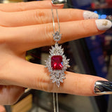 Ruby Emerald Paraiba Tourmaline Pendant Necklace Vintage Lab Diamond