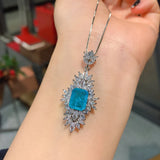 Ruby Emerald Paraiba Tourmaline Pendant Necklace Vintage Lab Diamond