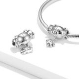 925 Silver Honey Bear Enamel Charm for Bracelet Jewelry