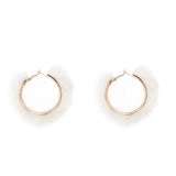 Autumn Winter Mink Fur Hoop Earrings for Women Statement Jewelry