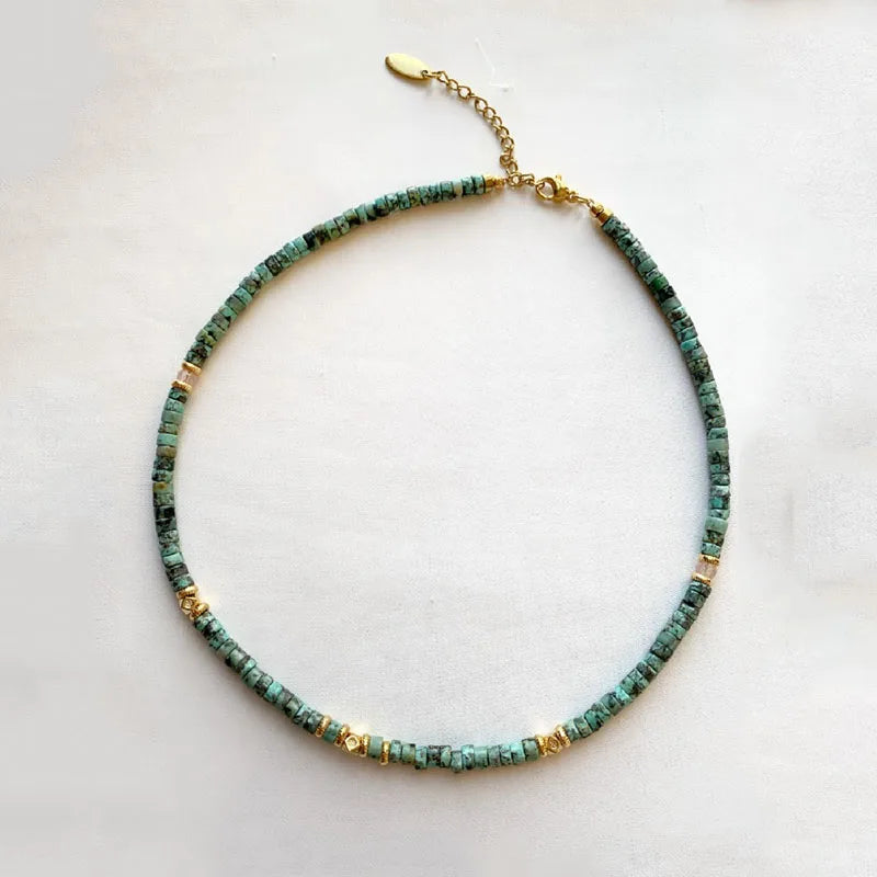 Natural Stone Beaded Necklace High Charm Collier Birthday Gift
