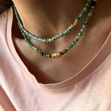 Natural Stone Beaded Necklace High Charm Collier Birthday Gift