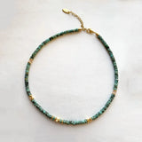 Natural Stone Beaded Necklace High Charm Collier Birthday Gift