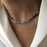 Natural Stone Beaded Necklace High Charm Collier Birthday Gift