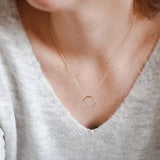 Moon Pendant Stainless Steel Necklace for Women