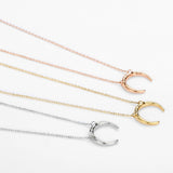 Moon Pendant Stainless Steel Necklace for Women