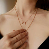 Moon Pendant Stainless Steel Necklace for Women