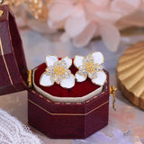 Delicate Flower Stud Earrings for Women Wedding Jewelry