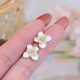 Delicate Flower Stud Earrings for Women Wedding Jewelry