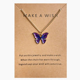 Colorful Butterfly Pendant Necklace for Women