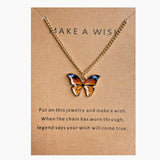 Colorful Butterfly Pendant Necklace for Women