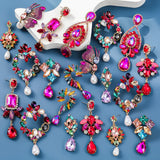 Multicolor Rhinestone Pearl Dangle Earrings for Women