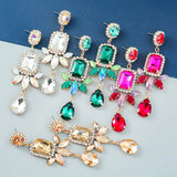 Multicolor Rhinestone Pearl Dangle Earrings for Women