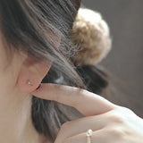 Flower CZ 14k 925 Silver Stud Earrings Women Girls