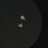 Flower CZ 14k 925 Silver Stud Earrings Women Girls