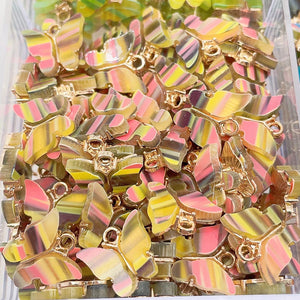 Multicolor Acrylic Butterfly Pendant Charm for DIY Keychain Accessories