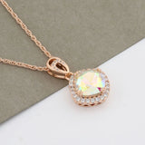 Square Crystal Pendant Necklace for Women