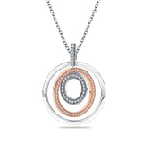 S925 Sterling Silver Ladies Necklace Three Ring Pendant Necklace