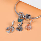 Silver Family Tree Pendant Charm for Bracelet Jewelry Making