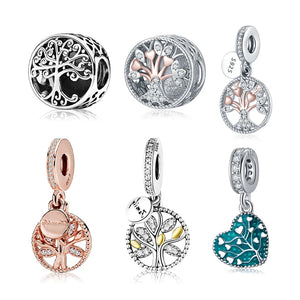 Silver Family Tree Pendant Charm for Bracelet Jewelry Making