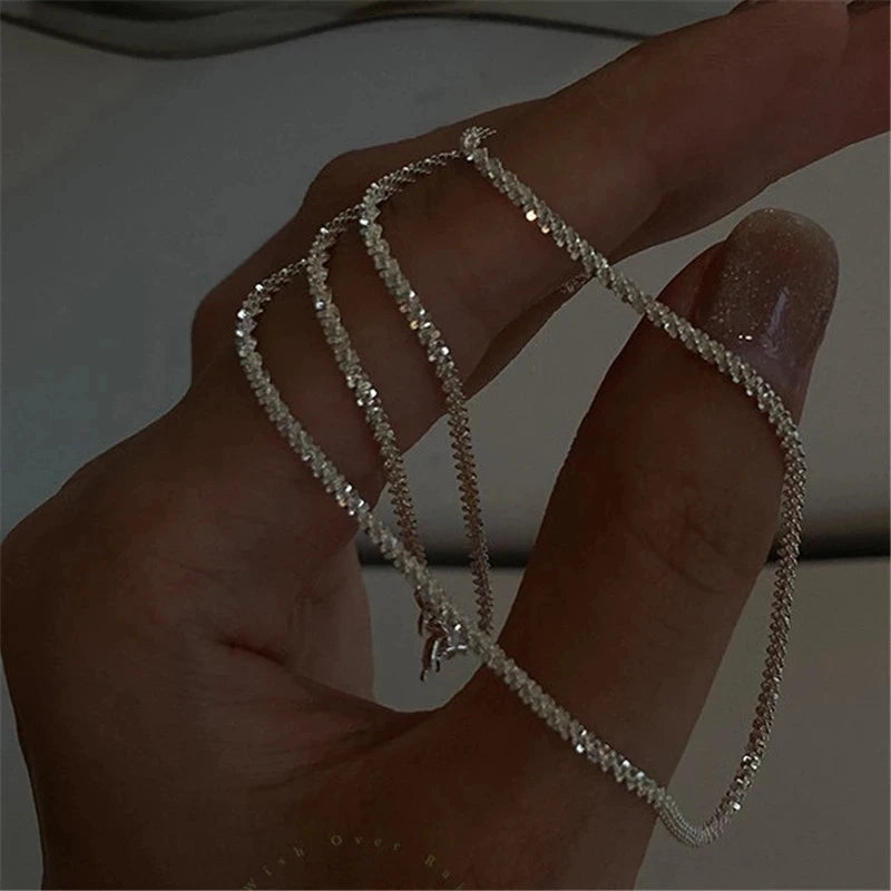 Sparkling Choker Necklace Clavicle Chain Party Wedding Jewelry Gift