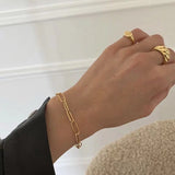 18k Plated Women's Jewelry Set Stainless Steel Chain Bracelets Choker