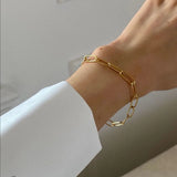 18k Plated Women's Jewelry Set Stainless Steel Chain Bracelets Choker