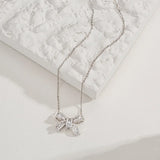 Zircon Bowknot Pendant Necklaces for Women Choker Necklace