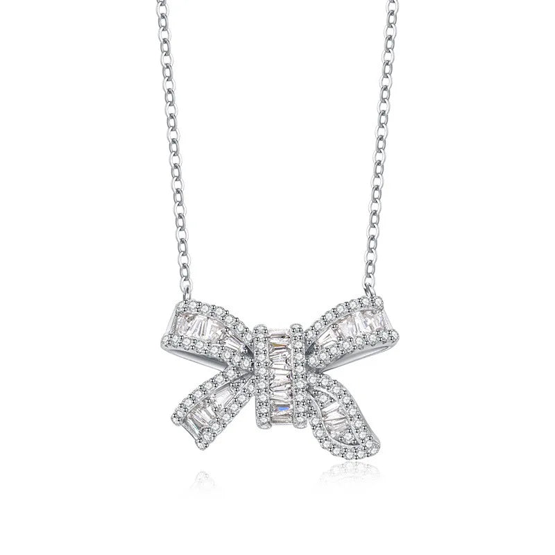 Zircon Bowknot Pendant Necklaces for Women Choker Necklace