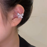 Zircon Crystal Bow Ear Bone Clip Ear Cuff