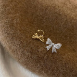 Zircon Crystal Bow Ear Bone Clip Ear Cuff