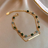 14K Plated Cobblestone Charm Bracelet for Women