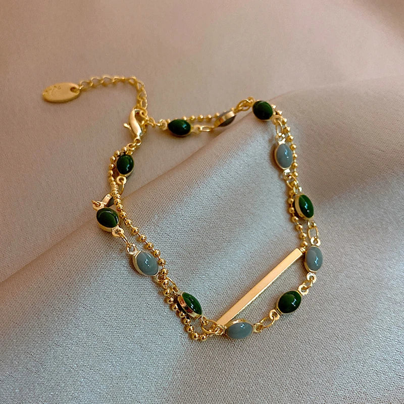 14K Plating Cobblestone Charm Bracelet for Women