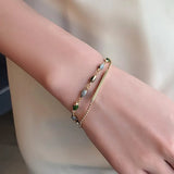 14K Plating Cobblestone Charm Bracelet for Women