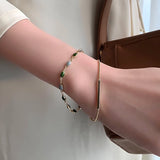 14K Plating Cobblestone Charm Bracelet for Women