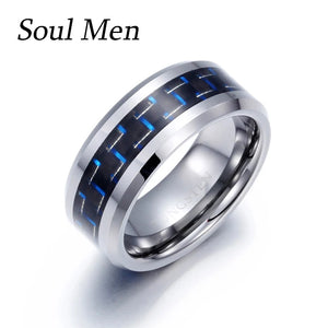 8mm Tungsten Carbide Carbon Fiber Wedding Band