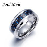 8mm Tungsten Carbide Carbon Fiber Wedding Band
