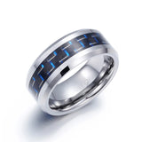 8mm Tungsten Carbide Carbon Fiber Wedding Band