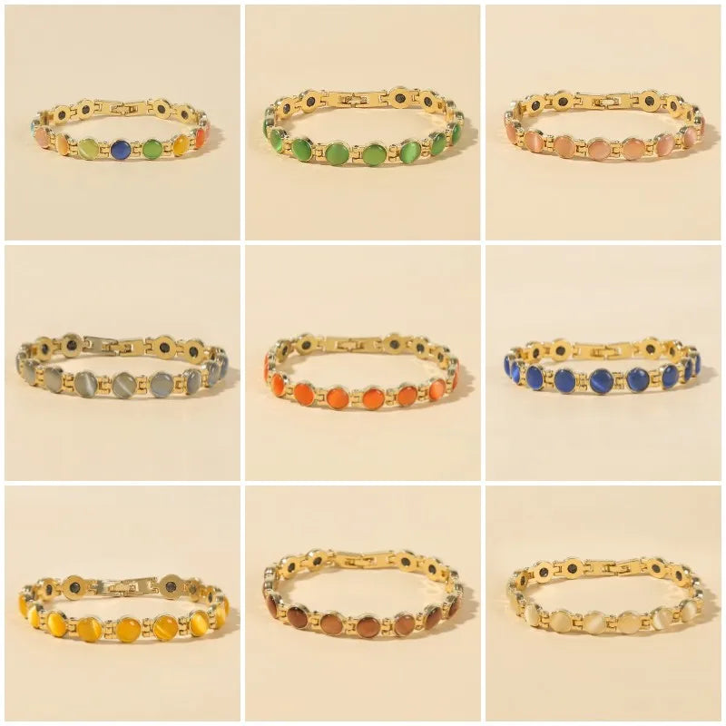 Colorful Stone Bracelet Magnetic Jewelry for Better Sleep Health